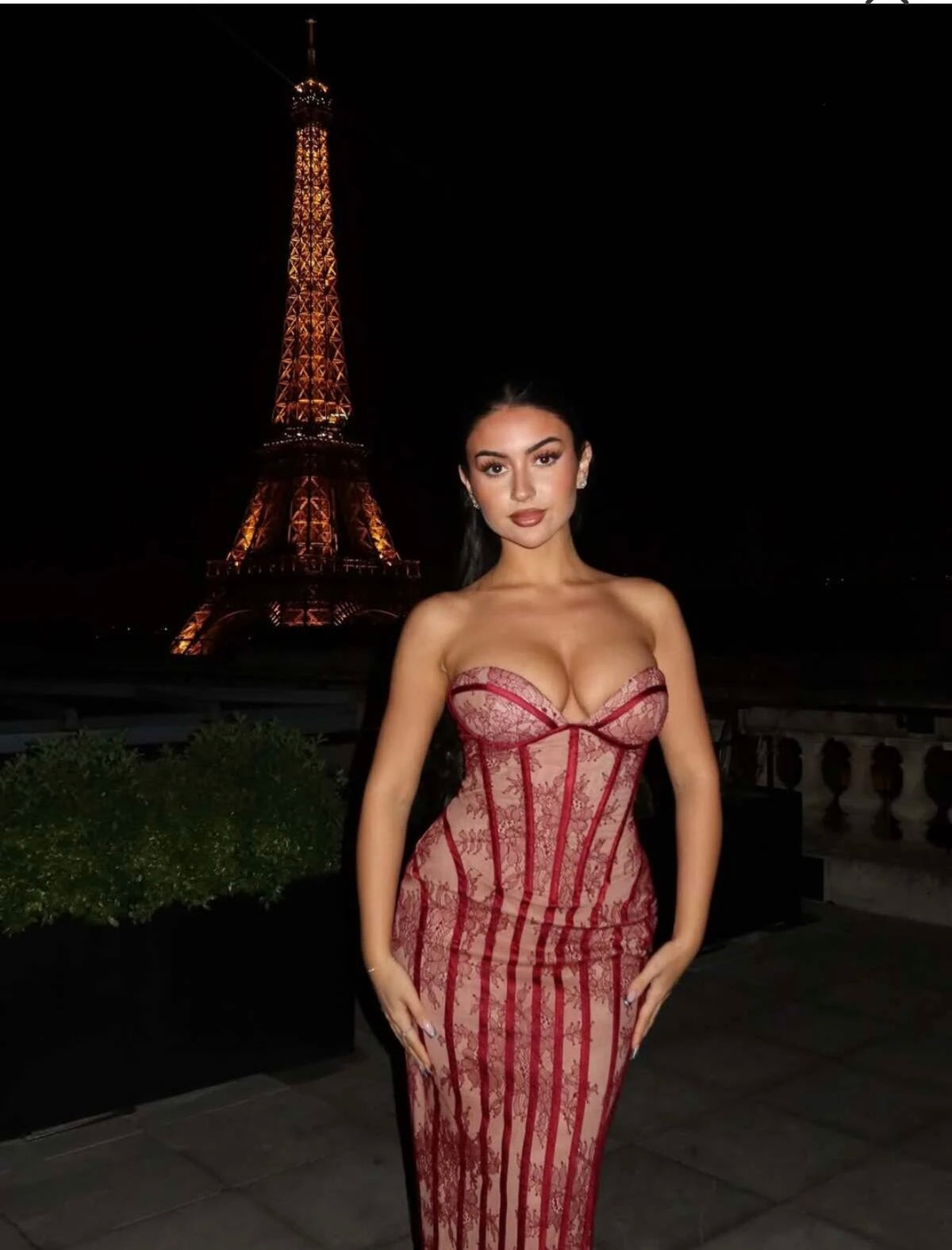 strapless lace corset maxi and mini dress