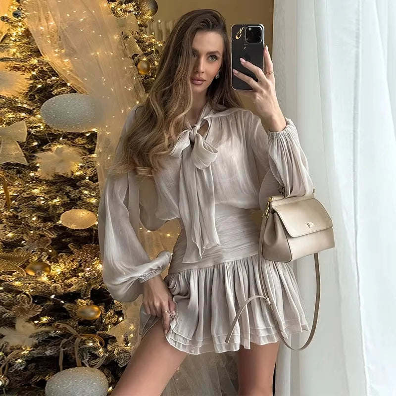 Ruffle cord mini dress