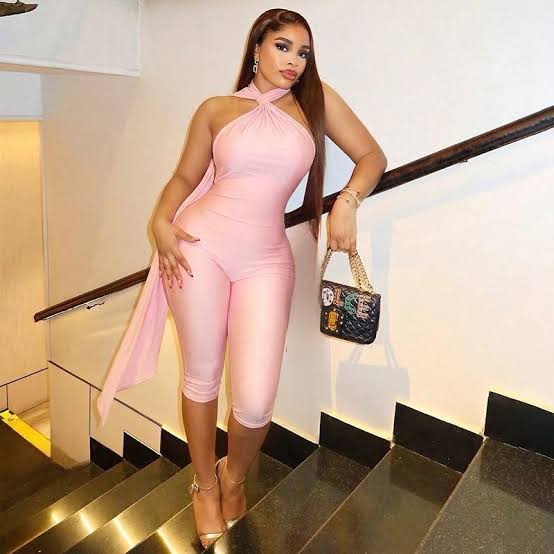 Fitting pink halter jumpsuit