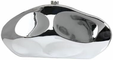 Shiny silver sculptural clutch bag