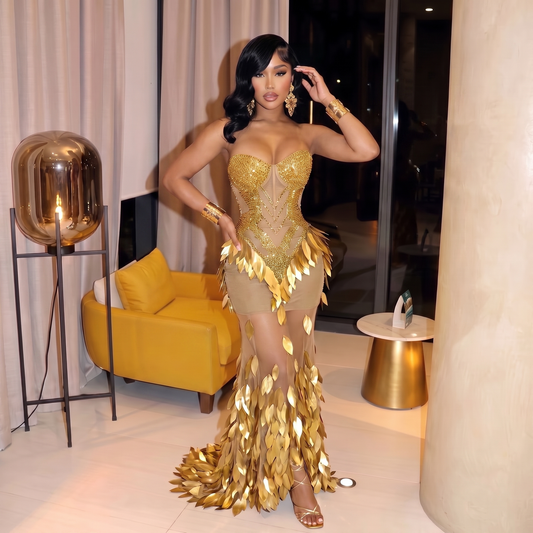 Golden Eclipse maxi dress